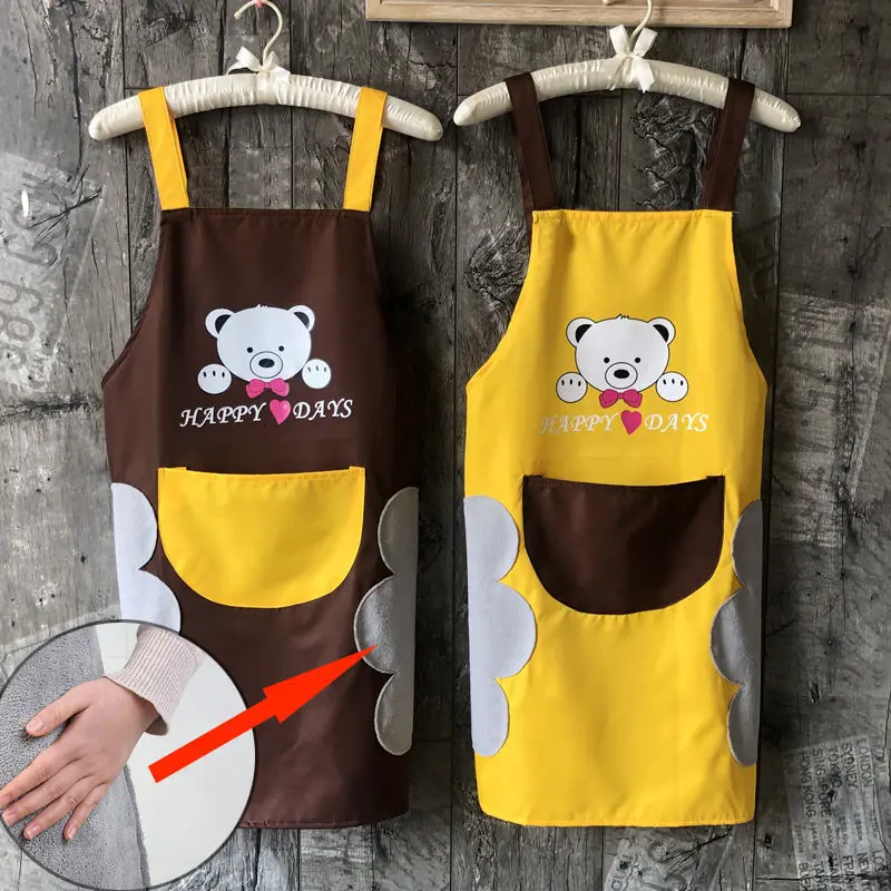 Kitchen apron waterproof dirty hand wipe home apron printed logo cute bear hanging neck hand towel apron
Kitchen apron waterproof dirty hand wipe home apron printed logo cute bear hanging neck hand towel apron