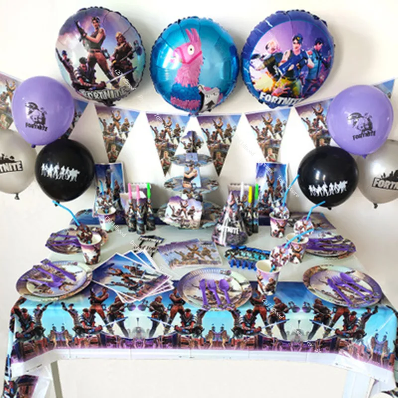 Fortnite Birthday Decoration Foil Balloon Disposable Tableware Set Battle Royale Game Kids Birthday Party Supplies Accessories
Fortnite Birthday Decoration Foil Balloon Disposable Tableware Set Battle Royale Game Kids Birthday Party Supplies Accessories