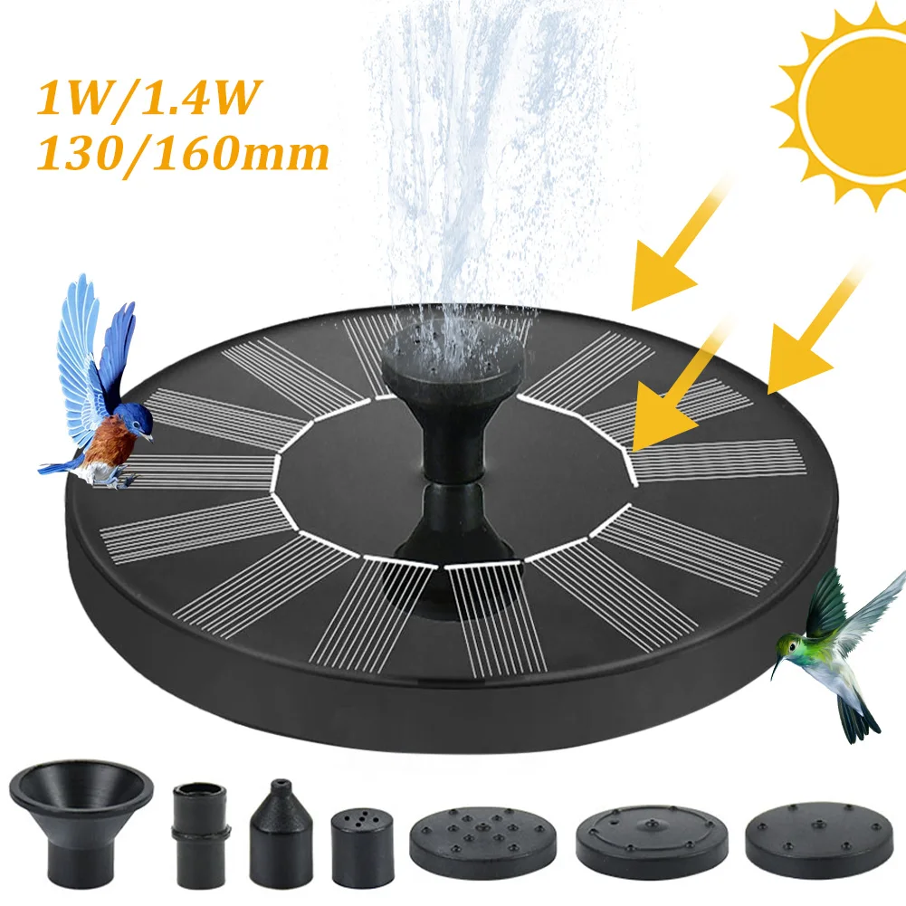 1/1.4W Solar Fountain Pump Pool Pond Waterfall Fountain Outdoor Solar Powered Fountain for Bird Bath Floating Water Garden Decor
1/1.4W Solar Fountain Pump Pool Pond Waterfall Fountain Outdoor Solar Powered Fountain for Bird Bath Floating Water Garden Decor