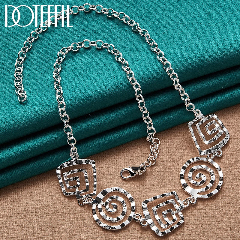 DOTEFFIL 925 Sterling Silver 20 Inch Round Square Spiral Pendant Necklace For Man Women Fashion Wedding Party Charm Jewelry
DOTEFFIL 925 Sterling Silver 20 Inch Round Square Spiral Pendant Necklace For Man Women Fashion Wedding Party Charm Jewelry