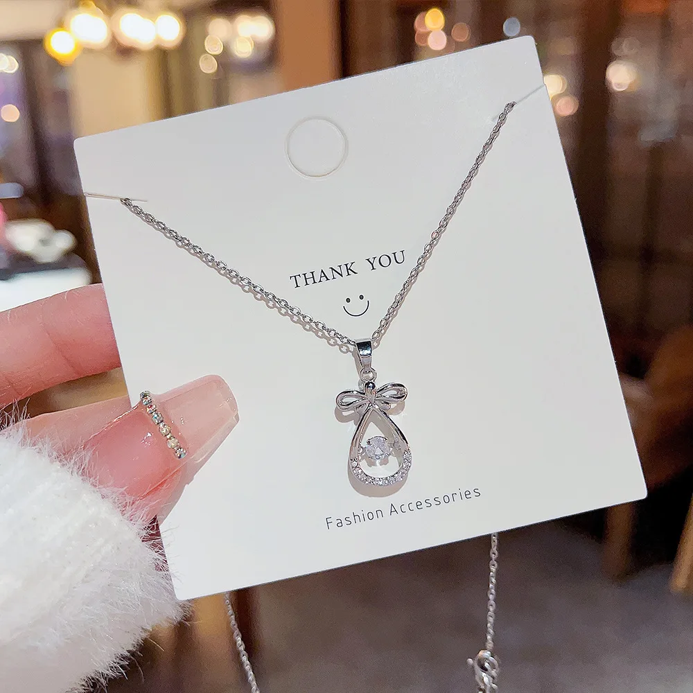 3D Lucky Little Water Drop Bow Love Heart Mother's Day Gift Pendant Necklace Woman Girl Wedding Blessing Jewelry
3D Lucky Little Water Drop Bow Love Heart Mother's Day Gift Pendant Necklace Woman Girl Wedding Blessing Jewelry