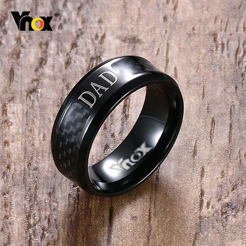 Vnox To Your Dad Father's Day Gift Mens Ring, New Casual Black Carbon Fiber Bands, Stainless Steel Metal Finger Jewelry
Vnox To Your Dad Father's Day Gift Mens Ring, New Casual Black Carbon Fiber Bands, Stainless Steel Metal Finger Jewelry