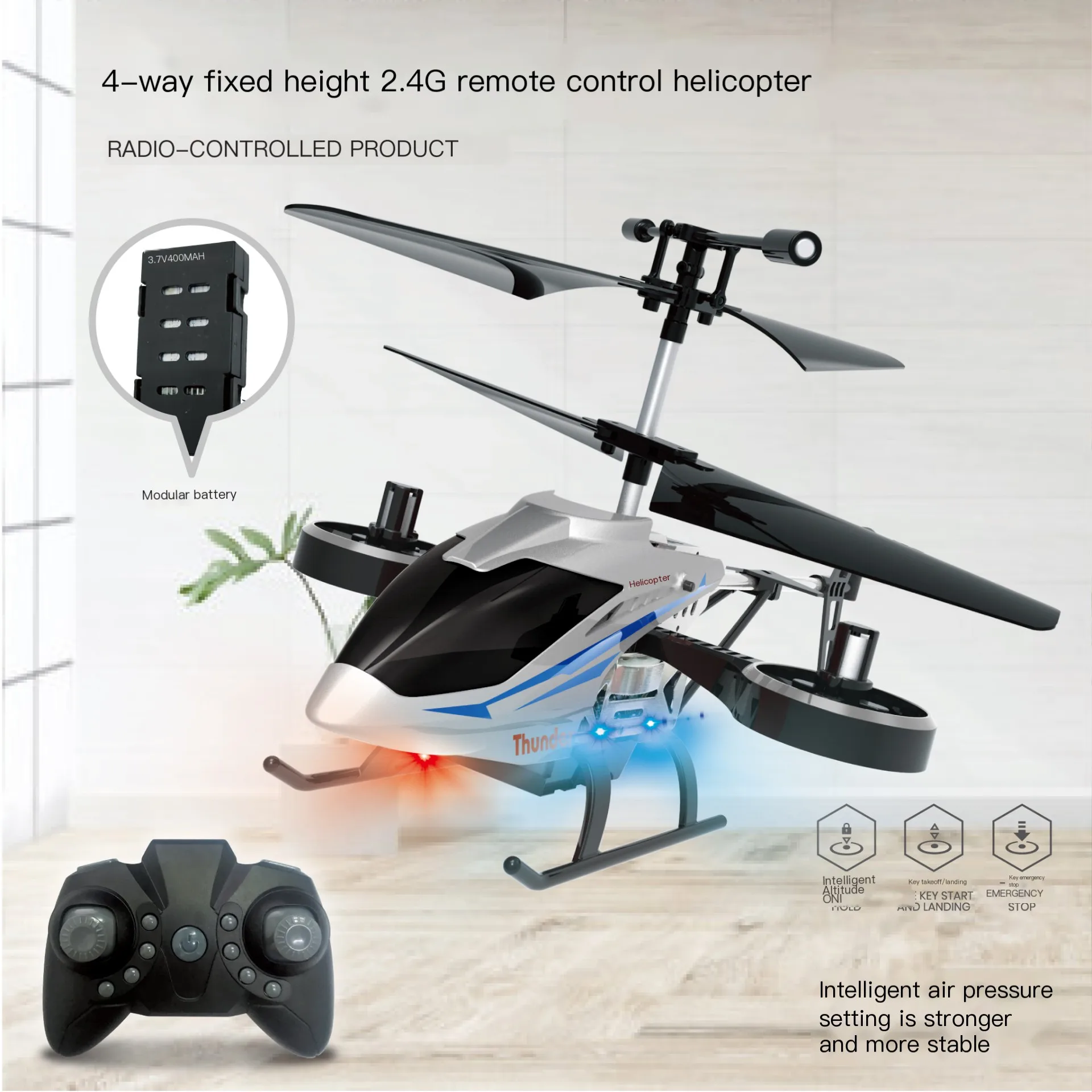 3.5CH/4CH Large Flight RC Helicopter 2.4G Anti-Collision Anti-Fall Light Sensing Toy Outdoor Aircraft Gift for Kids
3.5CH/4CH Large Flight RC Helicopter 2.4G Anti-Collision Anti-Fall Light Sensing Toy Outdoor Aircraft Gift for Kids