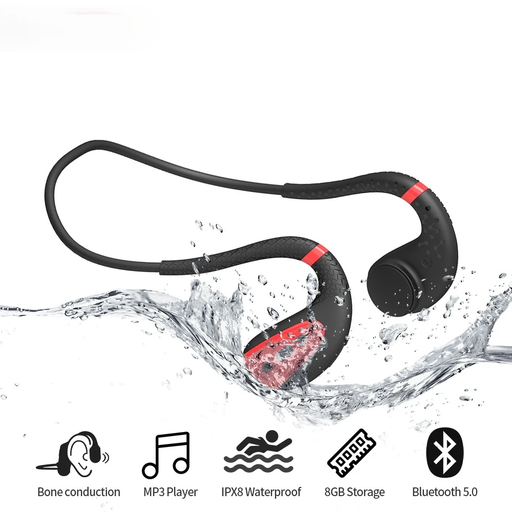 Bone Conduction Bluetooth Earphone 8GB MP3 Music Player Underwater HD Sound Sports Headset Headphone For Swimming Diving
Bone Conduction Bluetooth Earphone 8GB MP3 Music Player Underwater HD Sound Sports Headset Headphone For Swimming Diving