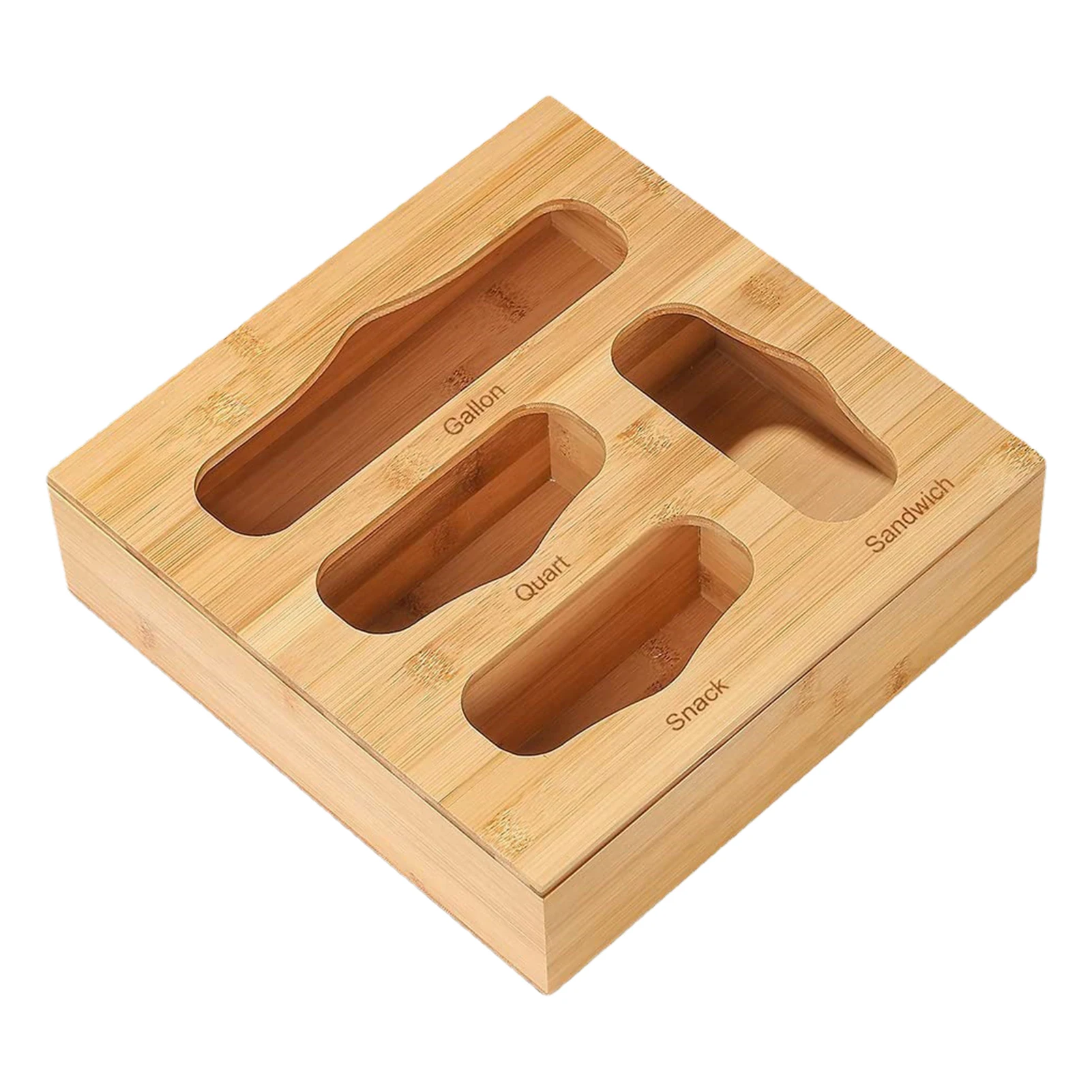 

2022 Bamboo Food Storage Bag Holder For Kitchen Drawer, Sandwich Bag Organizer for Gallon Sandwich & Snack and Variety Size Bag