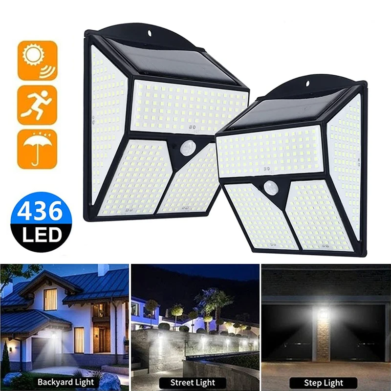 

Outdoor Solar Lamp PIR Motion Sensor Garden Solar Light 318/436 LED Super Bright IP65 Waterproof Wall Light For Courtyard Garage