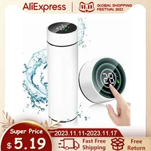 Intelligent Temperature Display Thermal Mug 304 Stainless Steel Thermos Bottle Long-lasting Heat Preservation Cute Water Bottle