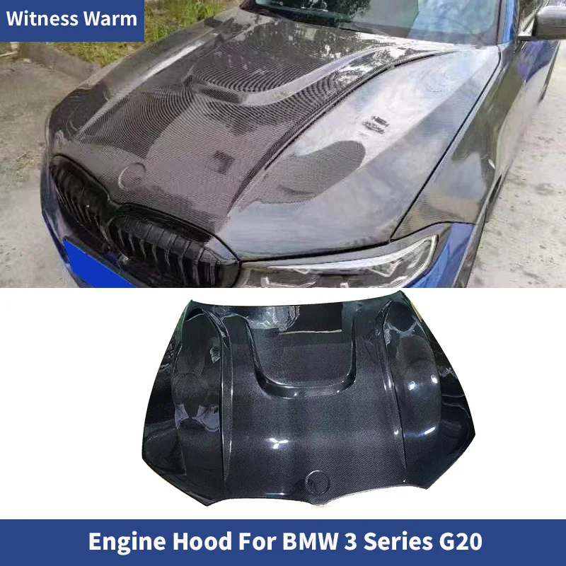 

Для BMW 3 серии G20, кованый цвет, Неокрашенная крышка двигателя автомобиля, крышка капота, комплект кузова