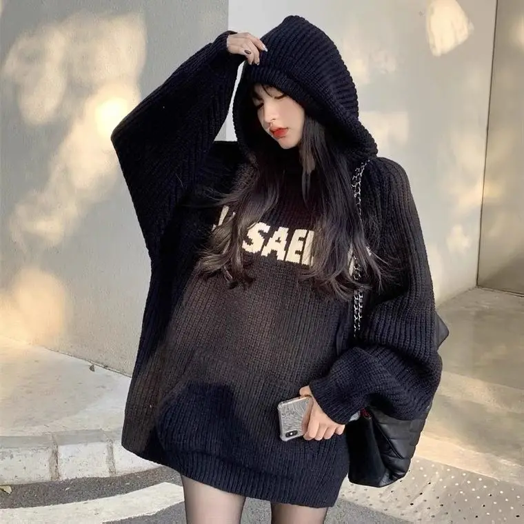 Black Hooded Sweater Women's Winter Sweater Korean Version Loose Outer Sweater Y2K Oversized Cardigan 2022 New
Black Hooded Sweater Women's Winter Sweater Korean Version Loose Outer Sweater Y2K Oversized Cardigan 2022 New