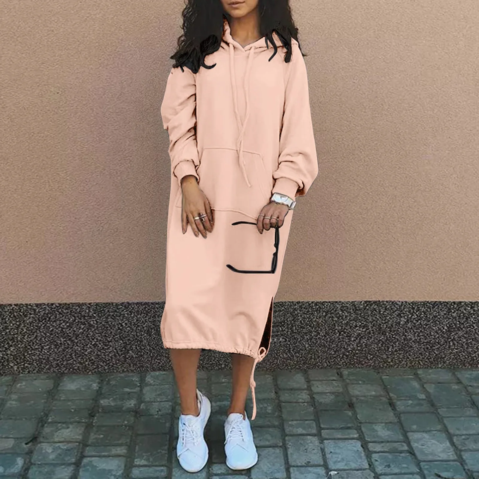 Womens Solid Color Hooded Long Sleeve Warm Casual Pocket Dress Cute Mini Dresses
Womens Solid Color Hooded Long Sleeve Warm Casual Pocket Dress Cute Mini Dresses