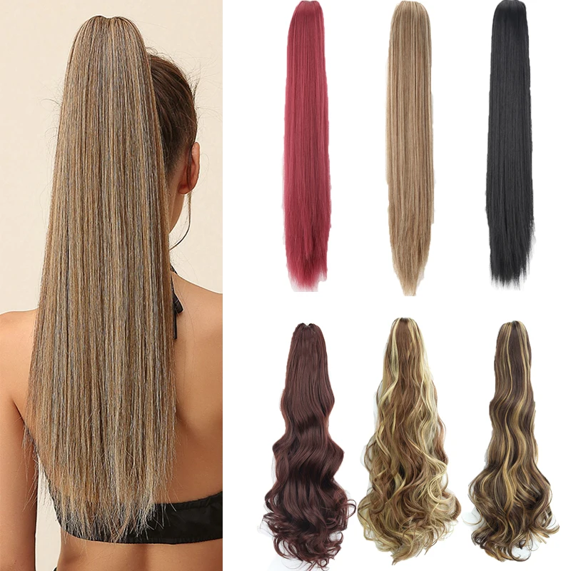 24inch Claw Clip Ponytail Hair Extension blonde Long Straight Ponytail for Women Synthetic Natural Fibre Fake Hair Horse Tail
24inch Claw Clip Ponytail Hair Extension blonde Long Straight Ponytail for Women Synthetic Natural Fibre Fake Hair Horse Tail