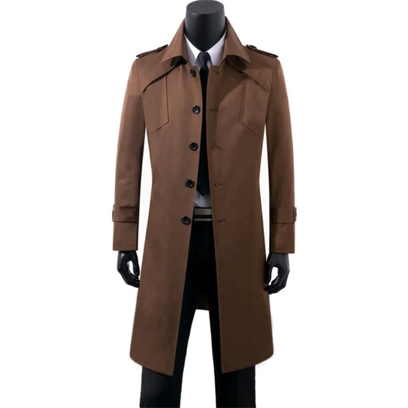 Spring Men'S Trench Coat Autumn New Fashion Urban Leisure Atmosphere Long Windbreaker Slim Lapel Jacket Abrigos Chaquetas
Spring Men'S Trench Coat Autumn New Fashion Urban Leisure Atmosphere Long Windbreaker Slim Lapel Jacket Abrigos Chaquetas
