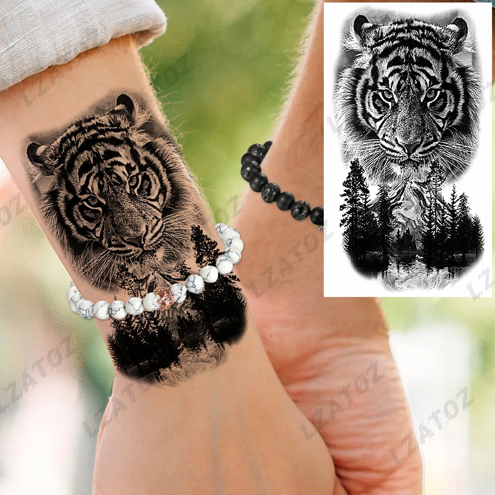 Black Tiger Forest Temporary Tattoos For Men Women Adults Lips Wolf Cross Fake Tattoo Stickers DIY Hand Washable Tatoos
Black Tiger Forest Temporary Tattoos For Men Women Adults Lips Wolf Cross Fake Tattoo Stickers DIY Hand Washable Tatoos