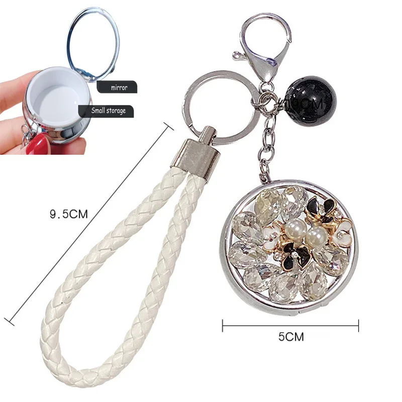 Imitation Diamond Mini Makeup Mirror Portable Pocket Mirror Folding Cosmetic Mirror Women Gifts Keychain Mini Cosmetic Storage
Imitation Diamond Mini Makeup Mirror Portable Pocket Mirror Folding Cosmetic Mirror Women Gifts Keychain Mini Cosmetic Storage
