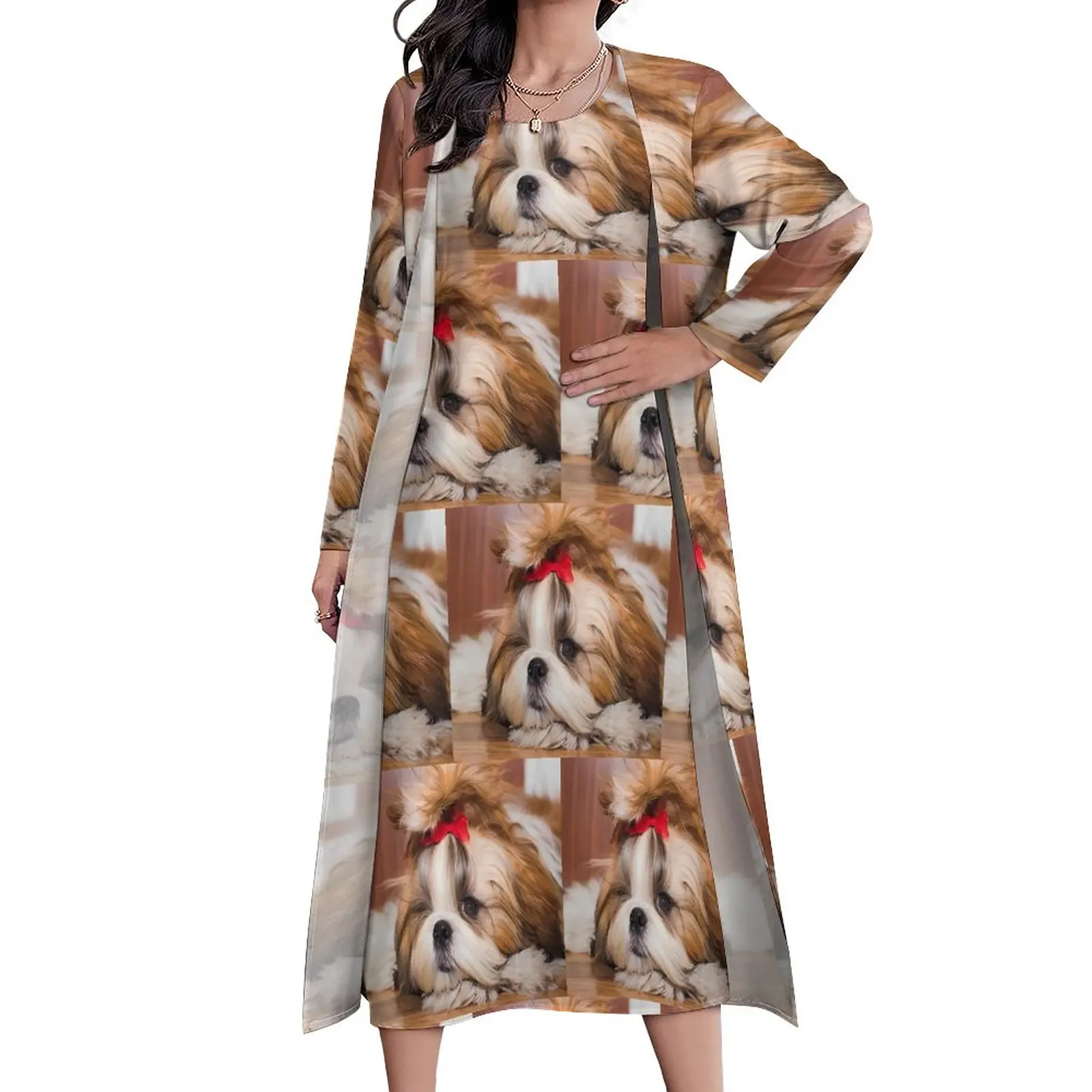 Платье-макси с принтом собаки и щенка, Летнее Длинное Повседневное платье в Корейском стиле с животным принтом, женское элегантное платье на заказ, большой размер 4XL 5XL
Платье-макси с принтом собаки и щенка, Летнее Длинное Повседневное платье в Корейском стиле с животным принтом, женское элегантное платье на заказ, большой размер 4XL 5XL
