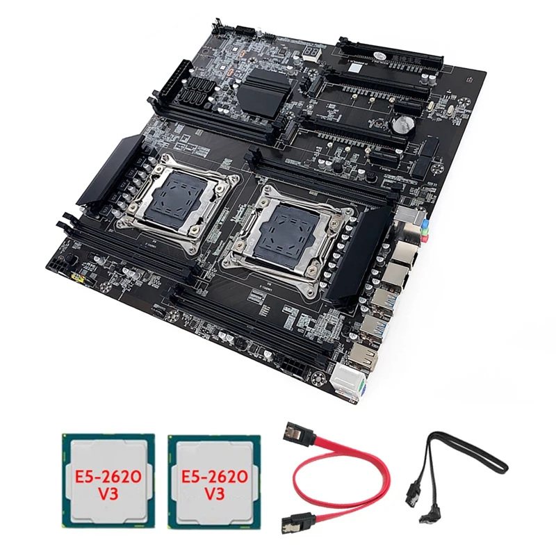 X99 Dual-Socket E-ATX Motherboard With 2XE5-2620 V3 CPU+2XSATA Cable LGA2011-3 Dual CPU DDR4 ECC Memory Slot 8XSATA2.0
X99 Dual-Socket E-ATX Motherboard With 2XE5-2620 V3 CPU+2XSATA Cable LGA2011-3 Dual CPU DDR4 ECC Memory Slot 8XSATA2.0