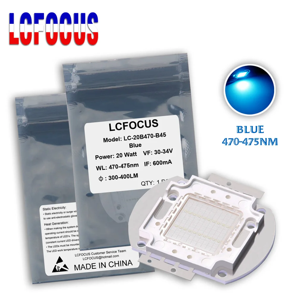 High Power LED Chip 20W Blue 470-475nm 470nm 475nm COB Lamp Bulb Diode SMD For DIY 20 W Watt LED Floodlight Spotlight Downlight
High Power LED Chip 20W Blue 470-475nm 470nm 475nm COB Lamp Bulb Diode SMD For DIY 20 W Watt LED Floodlight Spotlight Downlight