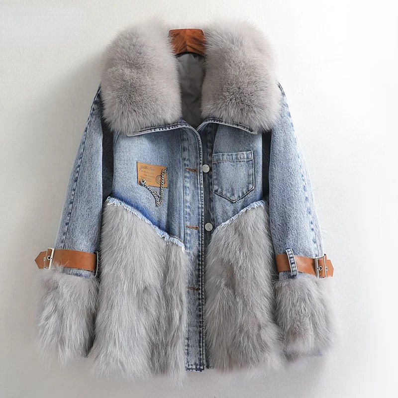 Streetwear Real Raccoon Fur Jacket Women Autumn 2021 Winter Fox Fur Collar Coat Female Duck Down Jacks Jaqueta Feminina Gxy1350
Streetwear Real Raccoon Fur Jacket Women Autumn 2021 Winter Fox Fur Collar Coat Female Duck Down Jacks Jaqueta Feminina Gxy1350