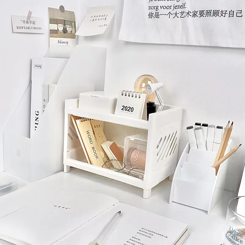 Desktop 2 Layer Stationery Storage Rack Cosmetic Brush Pencil Organizer Rack Simple DIY Folding Handmade Rack hollow shelf
Desktop 2 Layer Stationery Storage Rack Cosmetic Brush Pencil Organizer Rack Simple DIY Folding Handmade Rack hollow shelf