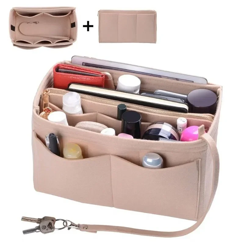 

Purse Inner Bags 2023 Portable up Bags Fit Insert Handbag Brand Women For New Bag Travel Organizer Cosmetic Make Various Felt