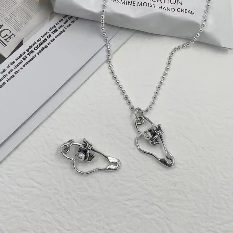fashion S925 pure silver necklace cute teddy bear brooch pendant individuality creative hang fall girl sweater chain
fashion S925 pure silver necklace cute teddy bear brooch pendant individuality creative hang fall girl sweater chain