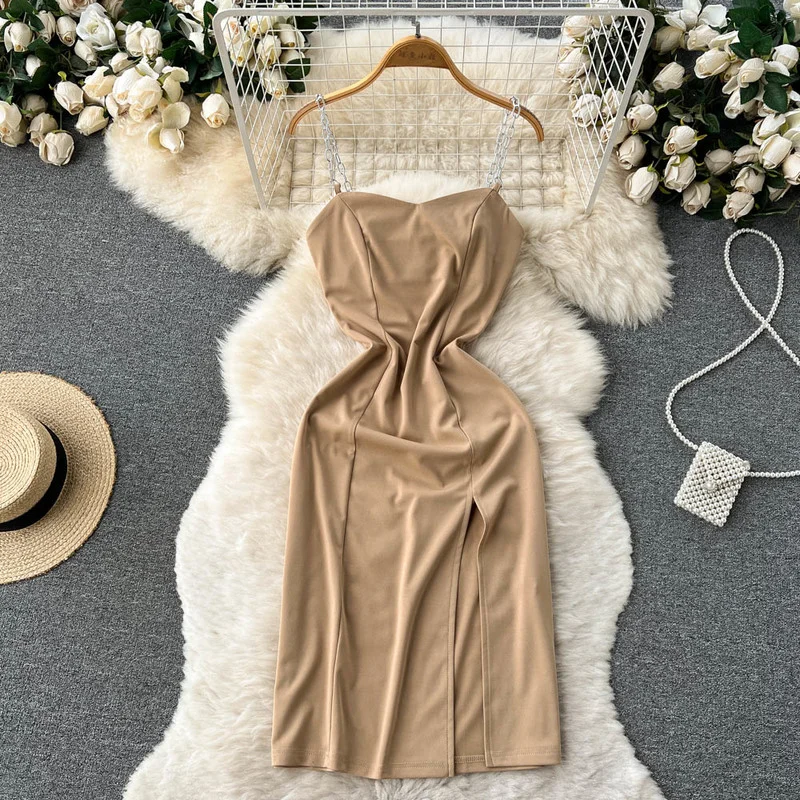 Chic Dress Spaghetti Strap Women Split Dresses Backless Slim Vestidos Sleeveless Female Bodycon De Mujer Clothes Dropshipping
Chic Dress Spaghetti Strap Women Split Dresses Backless Slim Vestidos Sleeveless Female Bodycon De Mujer Clothes Dropshipping