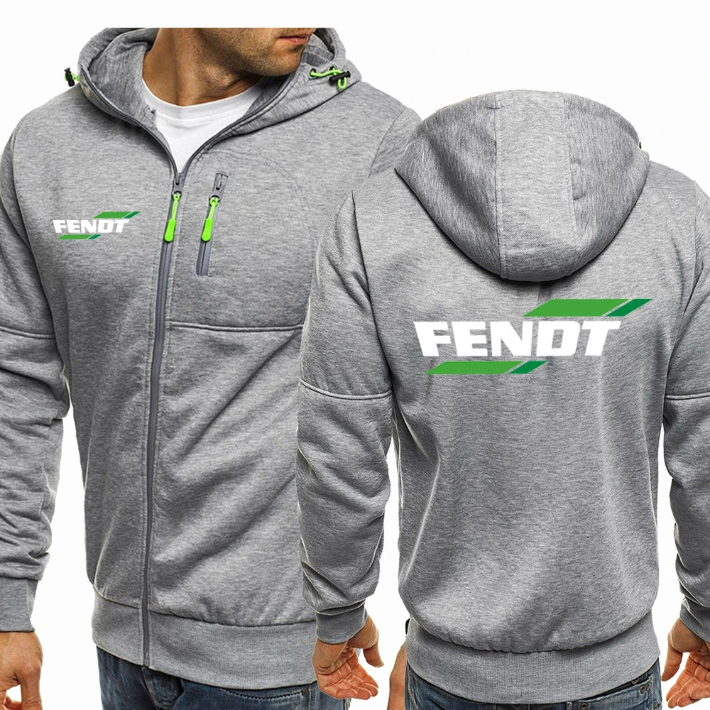 

Fendt Logo Jacket New Spring aAutumn Men's Fashion Long Sleeve Zipper Hip-Hop Harajuku Hoodie Casual Hoodied