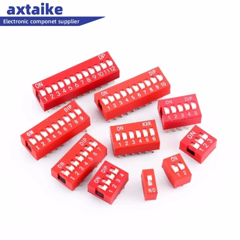 10PCS 2.54mm Dial switch Slide Type DIP Switch Module 1/2/3/4/5/6/8/10Pin Position Way Pitch Red Toggle Switch Blue Snap Switch
10PCS 2.54mm Dial switch Slide Type DIP Switch Module 1/2/3/4/5/6/8/10Pin Position Way Pitch Red Toggle Switch Blue Snap Switch