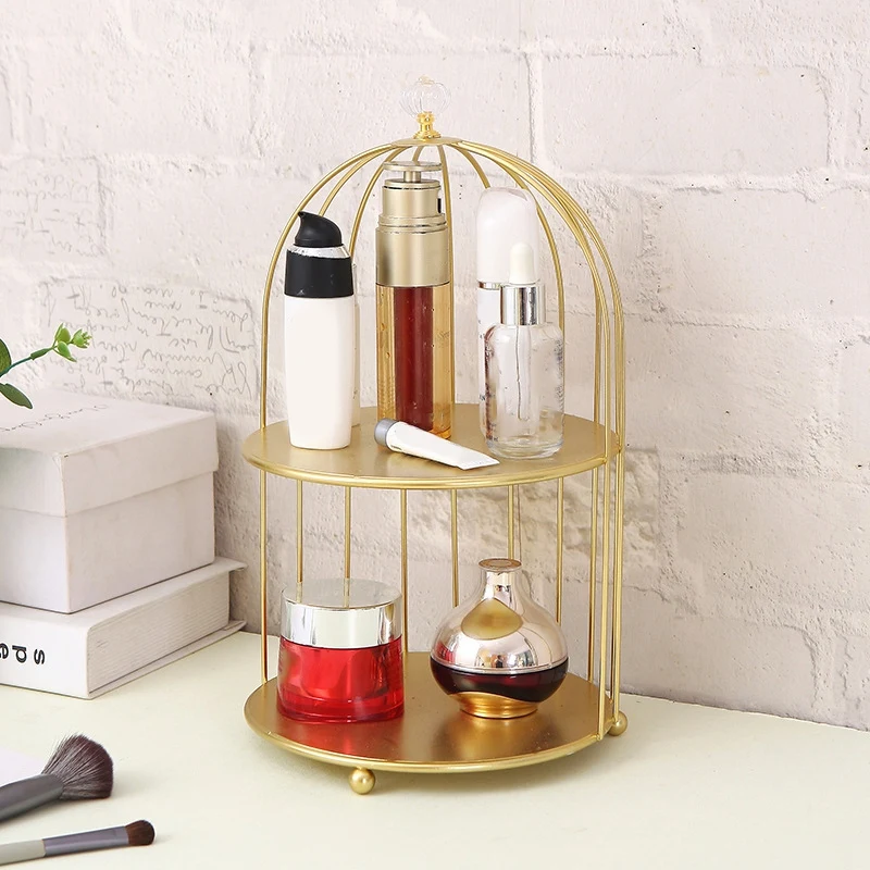 Gold Iron Art Makeup Organizer Box Double-Layer Make Up Storage Box Cosmetic Organizer Desktop Perfume Display Rack
Gold Iron Art Makeup Organizer Box Double-Layer Make Up Storage Box Cosmetic Organizer Desktop Perfume Display Rack