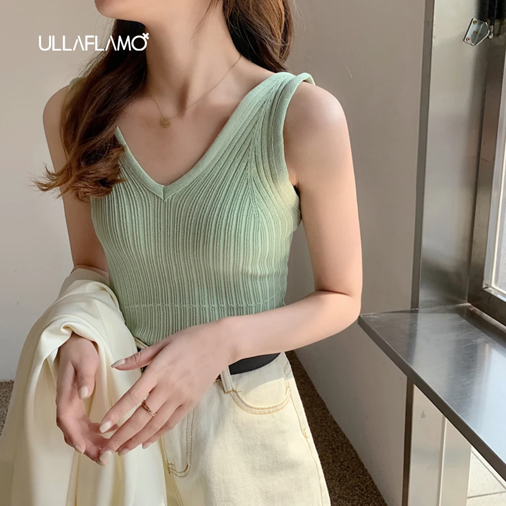 Sexy V-neck Tops Summer Tops Women's Vest Knitted Sleeveless Stretch Regular Japanese and Korean Tops Women's Corset Twill
Sexy V-neck Tops Summer Tops Women's Vest Knitted Sleeveless Stretch Regular Japanese and Korean Tops Women's Corset Twill