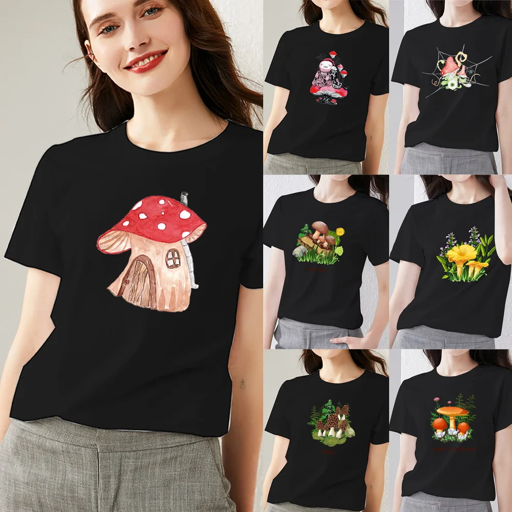 T-shirt Tops 2022 Summer New Women Round Neck Short Sleeve Casual Comfortable T-shirts Mushroom Print All-match Female Shirts
T-shirt Tops 2022 Summer New Women Round Neck Short Sleeve Casual Comfortable T-shirts Mushroom Print All-match Female Shirts