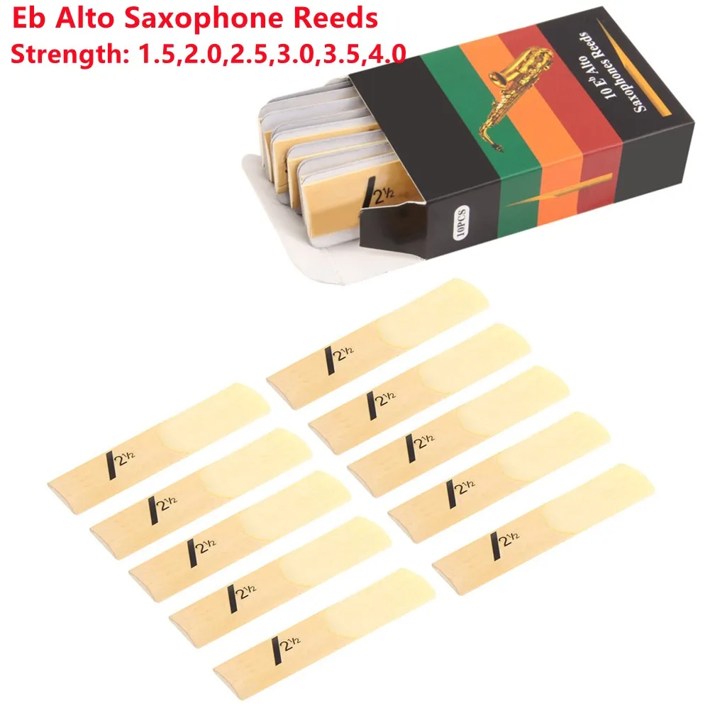 10pcs Eb Alto Saxophone Reeds Strength 1.5/2.0/2.5/3.0/3.5/4.0 Sax Woodwind Instrument Parts Gift Musical Instruments
10pcs Eb Alto Saxophone Reeds Strength 1.5/2.0/2.5/3.0/3.5/4.0 Sax Woodwind Instrument Parts Gift Musical Instruments
