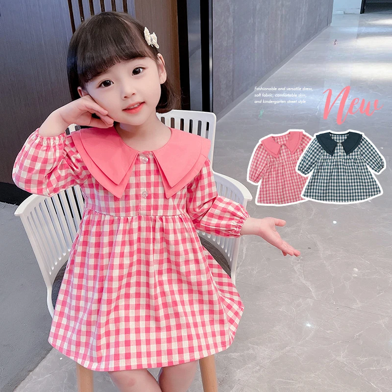 Girls Long Sleeve Dress Spring and Autumn New Girl Plaid Dress Girl Baby Lapel Princess Dress Vestidos Ropa De Niña
Girls Long Sleeve Dress Spring and Autumn New Girl Plaid Dress Girl Baby Lapel Princess Dress Vestidos Ropa De Niña