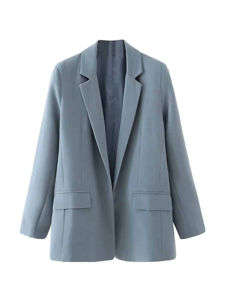DYLQFS Women Buttonless Blue Suit 2022 Spring and Autumn New Casual Office Jacket Ladies Solid Color Fashion Jacket
DYLQFS Women Buttonless Blue Suit 2022 Spring and Autumn New Casual Office Jacket Ladies Solid Color Fashion Jacket