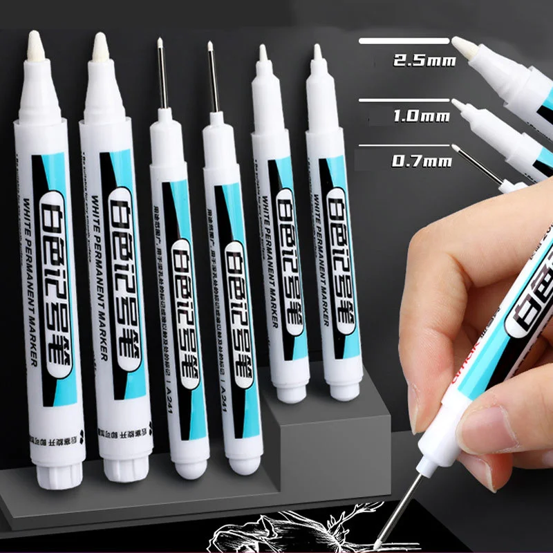 

Масляная белая маркерная ручка, ручки для граффити, водонепроницаемая Перманентная гелевая ручка, блокнот для рисования, Экологичная ручка для металла и керамики