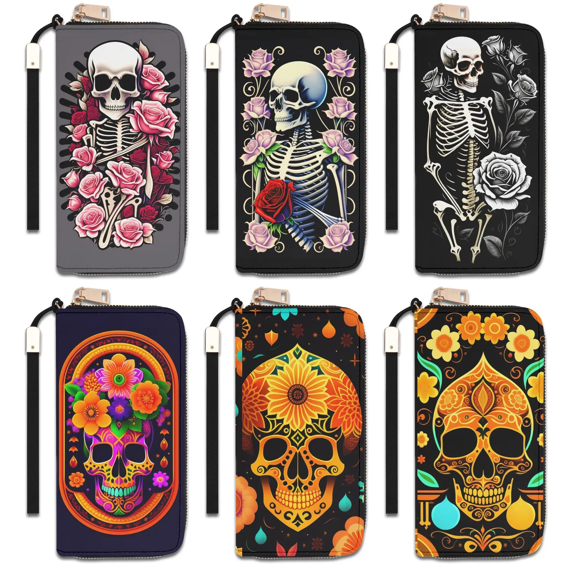 Модный Готический клатч Day of The Dead с черепом, Длинный кошелек на молнии для сотового телефона, кошелек для женщин, держатель для карт, монетница
Модный Готический клатч Day of The Dead с черепом, Длинный кошелек на молнии для сотового телефона, кошелек для женщин, держатель для карт, монетница