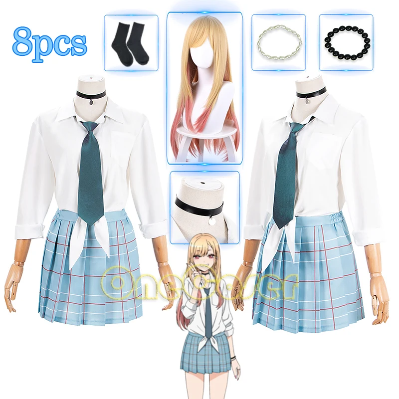 Anime My Dress-Up Darling Marin Kitagawa Cosplay Costume Wig Shirt Tie Skirt Suit Necklace Bracelets Uniform Halloween Girls
Anime My Dress-Up Darling Marin Kitagawa Cosplay Costume Wig Shirt Tie Skirt Suit Necklace Bracelets Uniform Halloween Girls