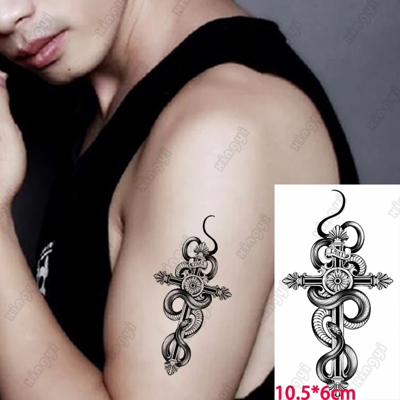Водостойкая Временная тату-наклейка, черная змея, дракона, Скорпиона, меча, переводная татуировка на запястье, руку, тело, имитация татуиров...
Водостойкая Временная тату-наклейка, черная змея, дракона, Скорпиона, меча, переводная татуировка на запястье, руку, тело, имитация татуиров...