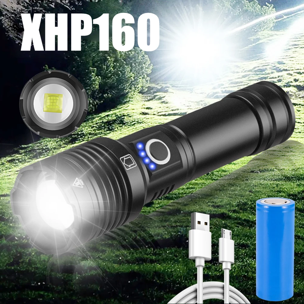 XHP160 16-core Super Bright 200,000LM LED Flashlight USB Rechargeable with18650 Battery Zoomable Torch Lantern
XHP160 16-core Super Bright 200,000LM LED Flashlight USB Rechargeable with18650 Battery Zoomable Torch Lantern