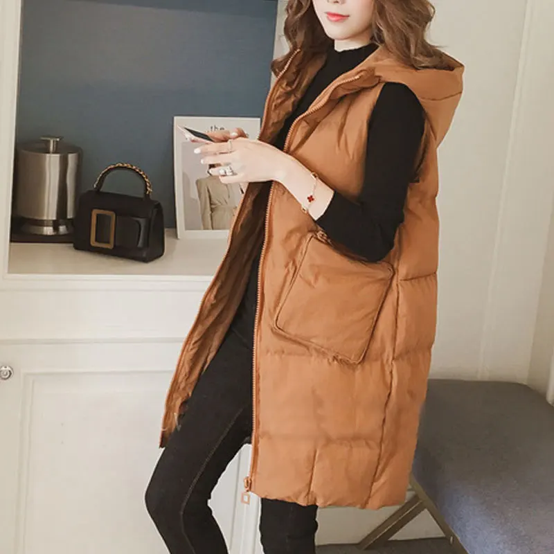 Winter Vest Vrouwen Vest Lange Down Katoen Jassen Mouwloze Brood Jassen Oversize Hooded Vest Met Pocket Chalecos Para Mujer
Winter Vest Vrouwen Vest Lange Down Katoen Jassen Mouwloze Brood Jassen Oversize Hooded Vest Met Pocket Chalecos Para Mujer