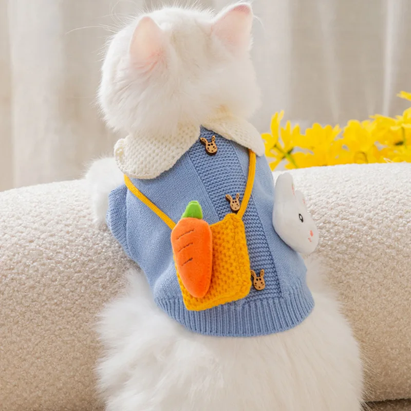 Cute Rabbit Pocket Carrot Autumn and Winter Puppy Dog Pullover Sweater Cats Warm Two Feet Clothes Pet Clothes
Cute Rabbit Pocket Carrot Autumn and Winter Puppy Dog Pullover Sweater Cats Warm Two Feet Clothes Pet Clothes