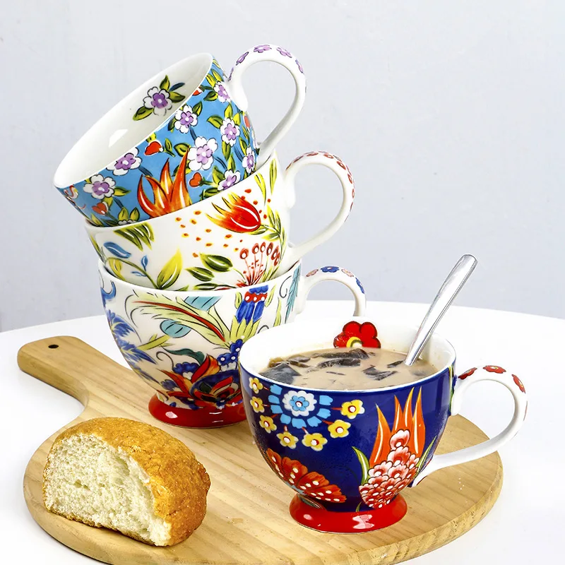 Personality Embossed Hand-painted Ceramic Breakfast Cup Personality Embossed Coffee Cup Mug Underglaze Color Cup
Personality Embossed Hand-painted Ceramic Breakfast Cup Personality Embossed Coffee Cup Mug Underglaze Color Cup