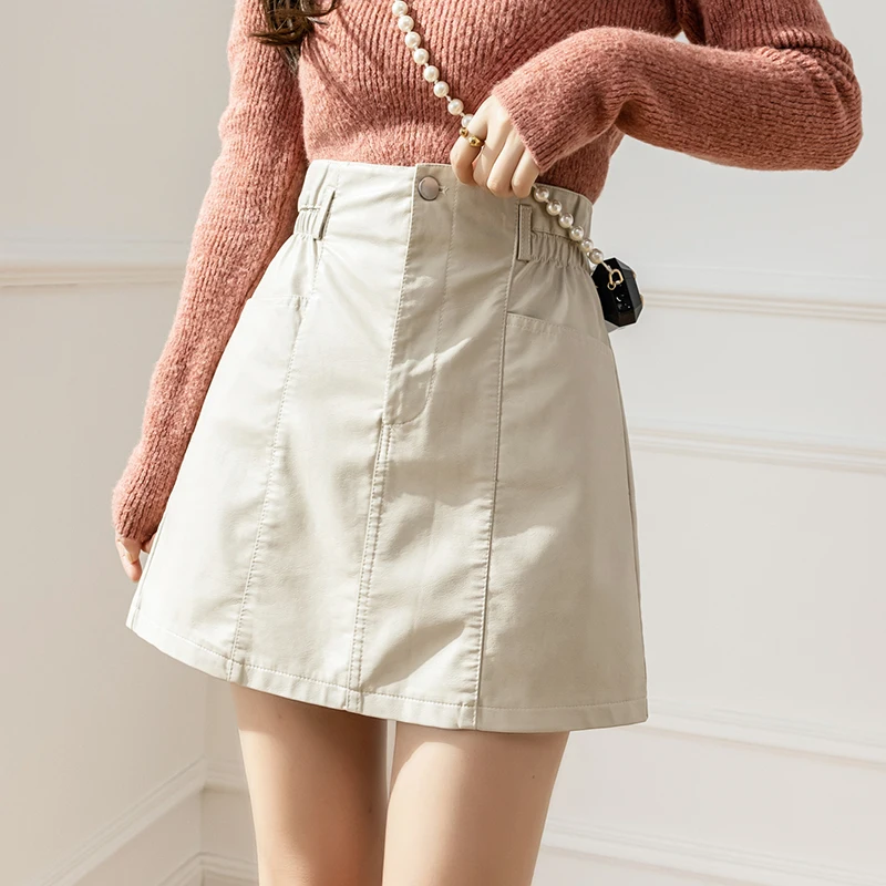 New Cute High Waist A-line Mini Leather Skirt Women 2022 Autumn Winter PU Package Hip Skirt Woman Solid Casual Short Skirts
New Cute High Waist A-line Mini Leather Skirt Women 2022 Autumn Winter PU Package Hip Skirt Woman Solid Casual Short Skirts