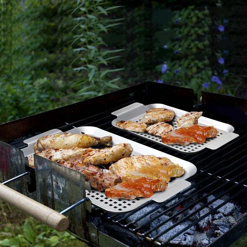 Grill Basket Set Of 2 - Nonstick Grilling Durable Grill Pans With Holes For Outdoor Grill Small And Big Topper Baskets
Grill Basket Set Of 2 - Nonstick Grilling Durable Grill Pans With Holes For Outdoor Grill Small And Big Topper Baskets