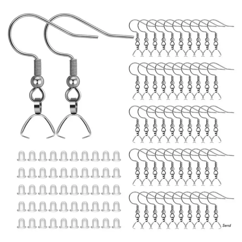 100 Pcs Earring Hooks Wire Buckle Fish Hooks Pendant Connectors Clip Clasps Earplugs for DIY Jewelry Making Crafts
100 Pcs Earring Hooks Wire Buckle Fish Hooks Pendant Connectors Clip Clasps Earplugs for DIY Jewelry Making Crafts