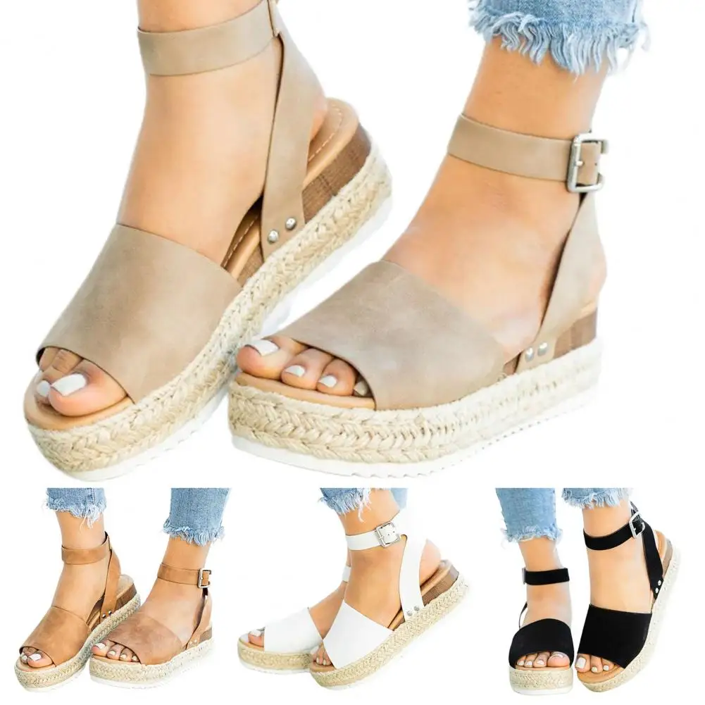 Women Sandals Casual Faux Leather Jute Ribbon Anti-slip Platform Women Shoes for Beach Sandals Summer Sandals
Women Sandals Casual Faux Leather Jute Ribbon Anti-slip Platform Women Shoes for Beach Sandals Summer Sandals