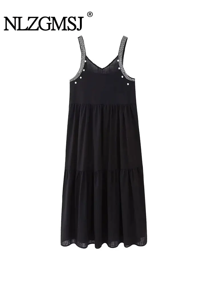 Nlzgmsj TRAF 2023 Woman Tassel Patchwork Sling Midi Long Dress Vintage Backless Summer Causal Elegant Slim Dresses
Nlzgmsj TRAF 2023 Woman Tassel Patchwork Sling Midi Long Dress Vintage Backless Summer Causal Elegant Slim Dresses