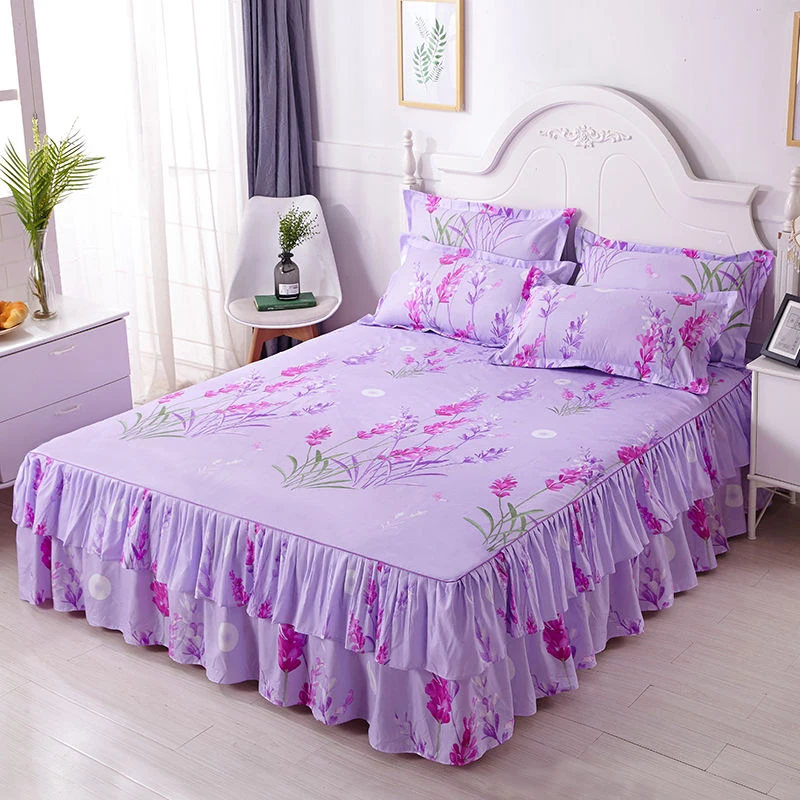 Bedspread skirt set, 2 pillowcases + 1 sheet, bedroom decoration products, general, lace skirt, HD printing, European and Americ
Bedspread skirt set, 2 pillowcases + 1 sheet, bedroom decoration products, general, lace skirt, HD printing, European and Americ