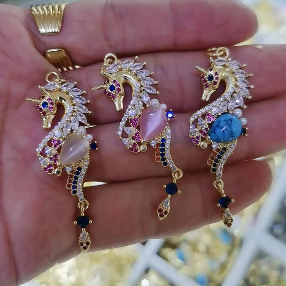 Fashion Exquisite Shiny Zircon Opal Unicorn Charms Women Necklace Pendants For Jewelry Making diy Accessories Wholesale
Fashion Exquisite Shiny Zircon Opal Unicorn Charms Women Necklace Pendants For Jewelry Making diy Accessories Wholesale