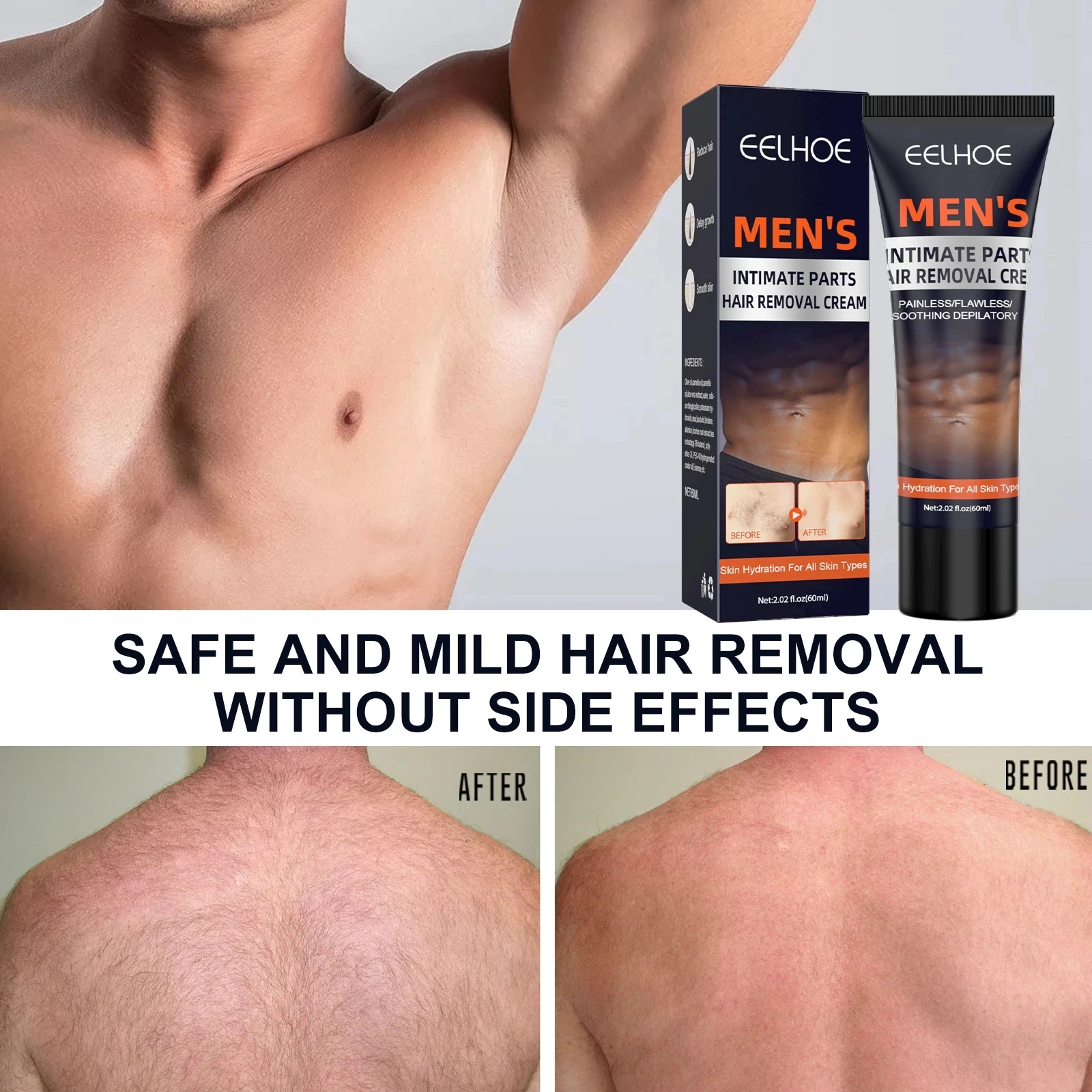 Men's Hair Removal Cream Mild Stimulate Chest Hair Under The Armpit Hair Smooth Hair To The Legs of Men's Whole Body Hair Remova
Men's Hair Removal Cream Mild Stimulate Chest Hair Under The Armpit Hair Smooth Hair To The Legs of Men's Whole Body Hair Remova